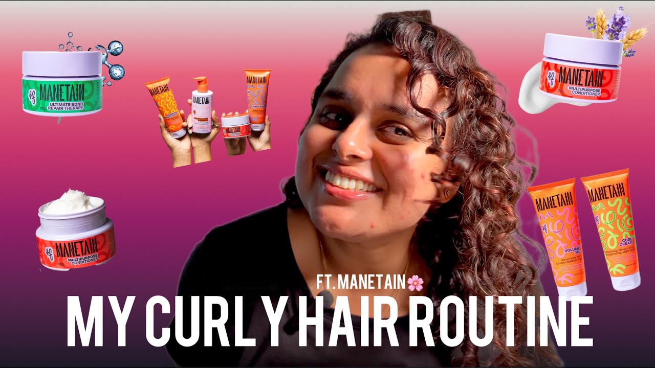 MY CURLY HAIR ROUTINE | Using products from #Manetain #curlyhair #curlygirl #curly