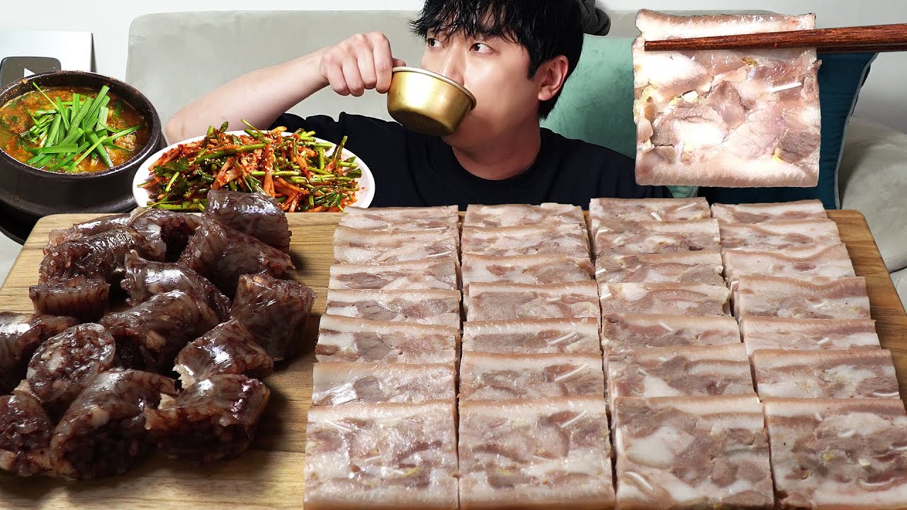 Мясо свиной головы! Прессованное мясо🐷 MUKBANG REALSOUND ASMR EATINGSHOW