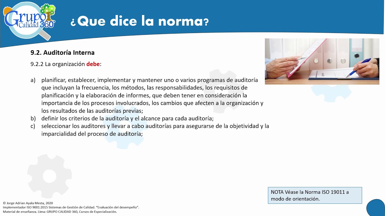 9.2. Auditoría Interna  - ISO 9001:2015