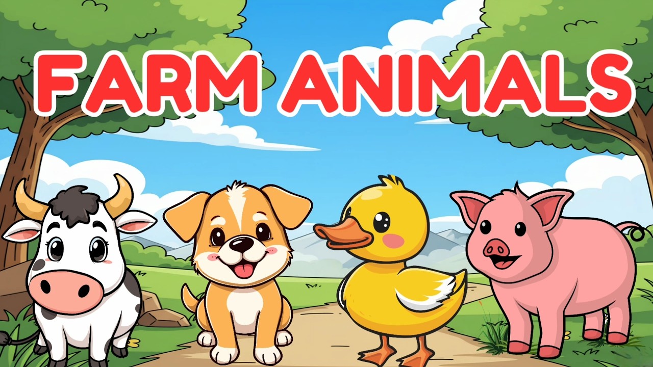 Learn farm animals for kids| Animals educational videos| toddlers learning| farm animals name