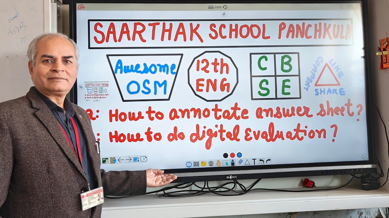 OSM CBSE 12th digital evaluation how to do annotations