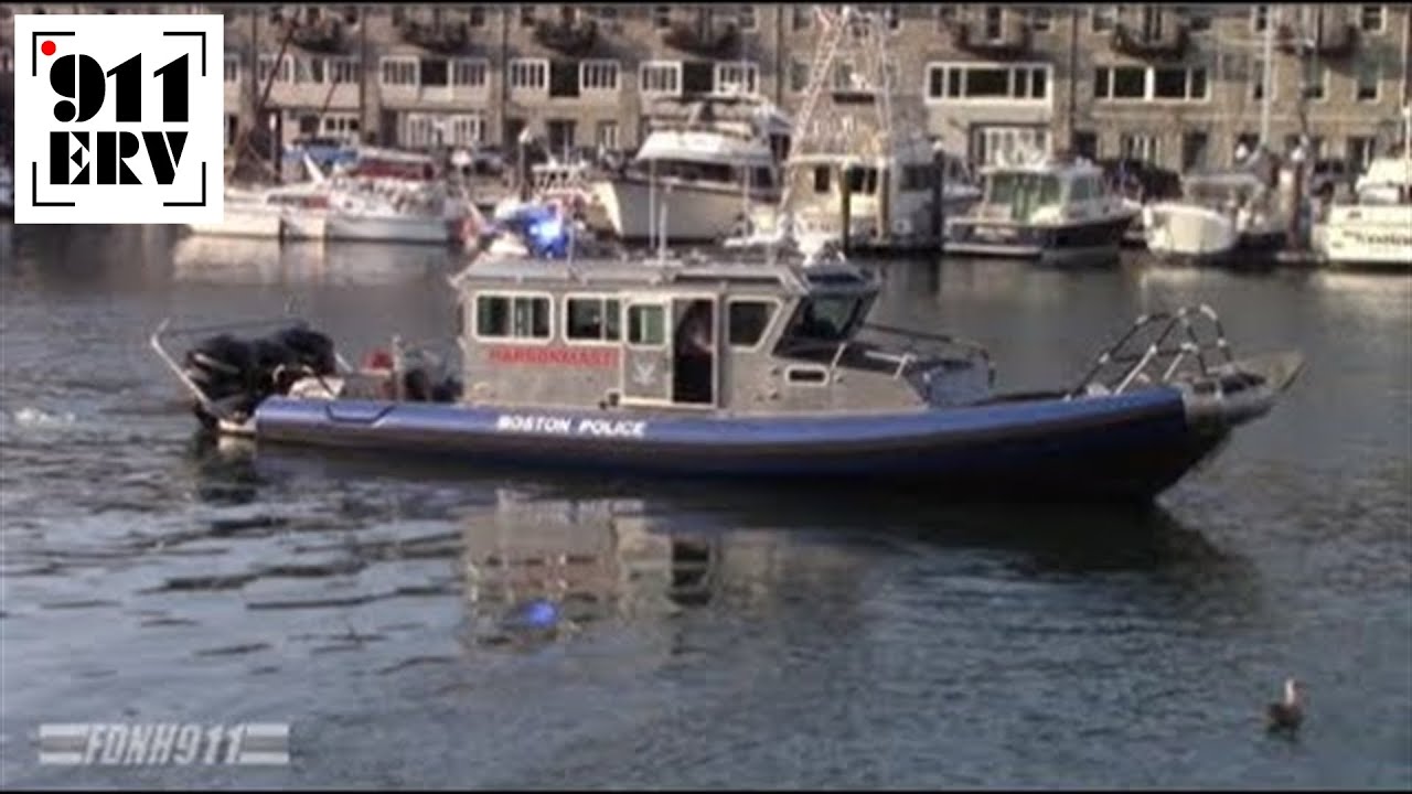 Boston Police and Massachusetts Environmental Police Boats In Action