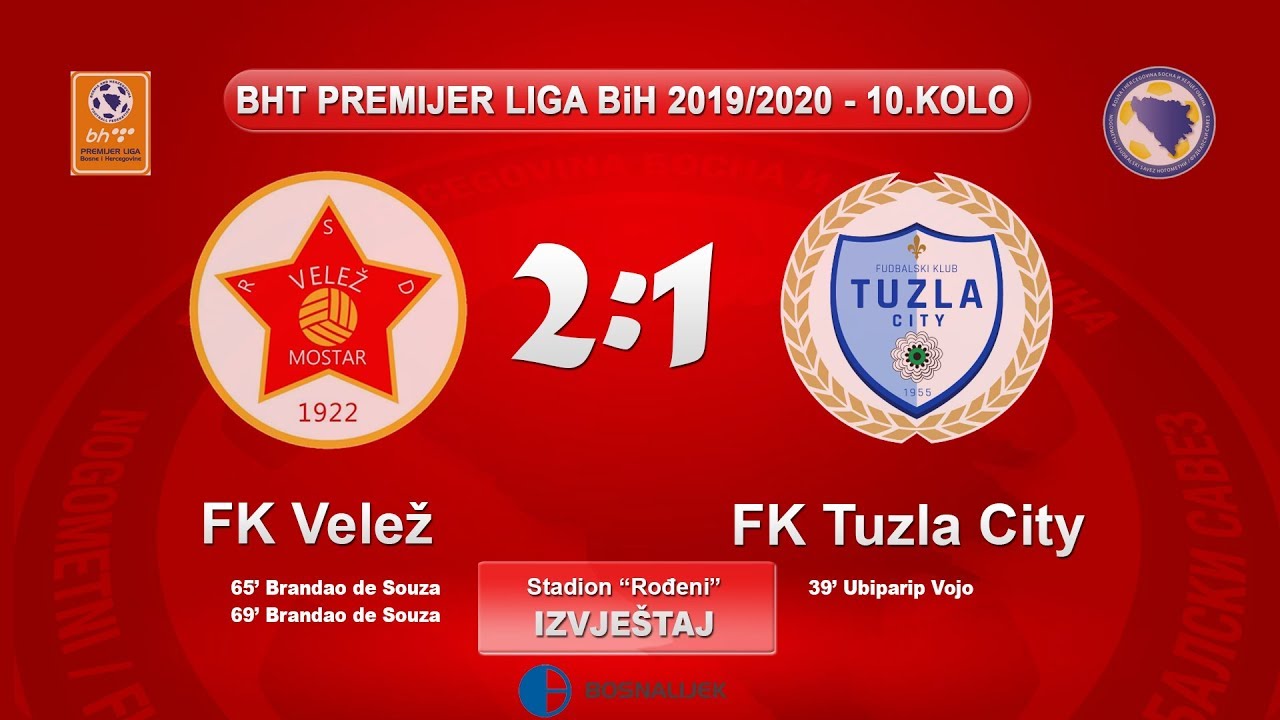 Izvještaj: BHT Premijer liga / 10. kolo / FK Velež - FK Tuzla City  2:1
