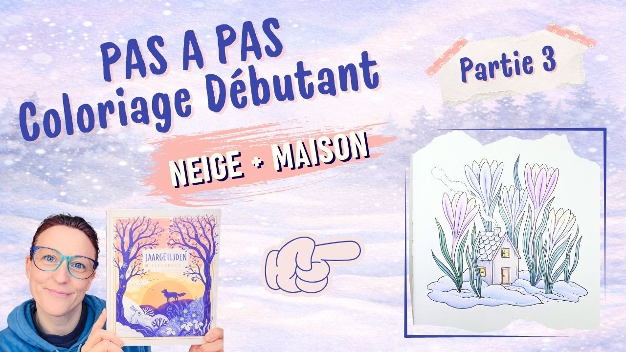 👉 Coloriage pour Adulte Débutant : Neige & Maisonnette aux Crayons de Couleur | Pas à Pas — Partie 3