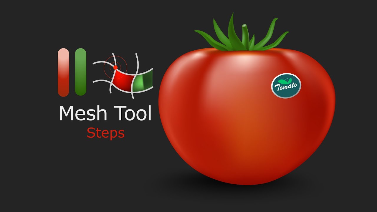 Tomatoes tutorial in Adobe Illustrator for Beginners using gradient mesh Tool