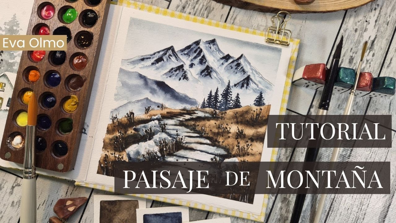 Cómo pintar montañas con acuarela paso a paso | Paisaje relajante y tutorial fácil