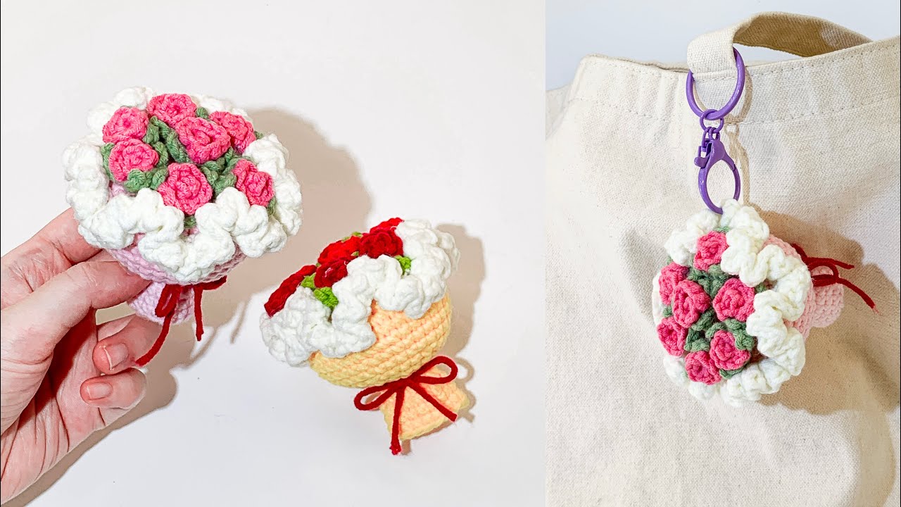 Crochet a Mini Flower Bouquet –Cute Handmade Gift Idea for Weddings, Birthdays, and Home Decoration!