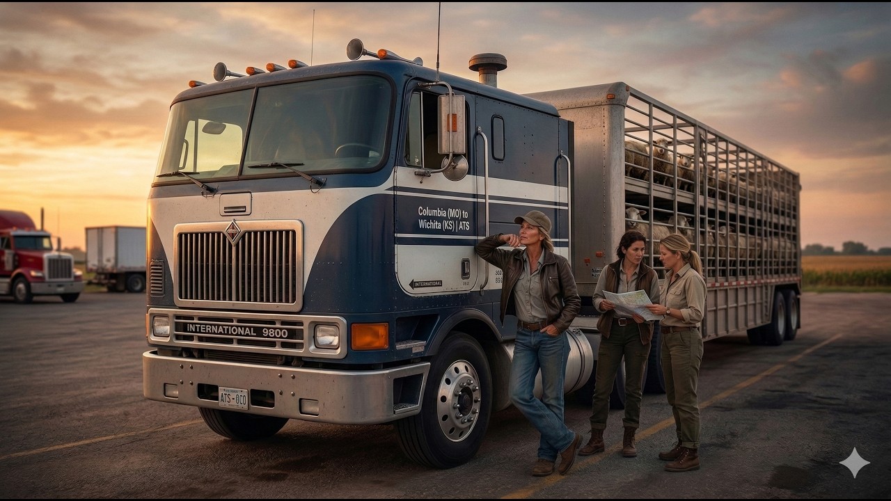🐑 Livestock Long Haul: International 9800 Flat Top | Live Sheep | Columbia → Wichita | ATS