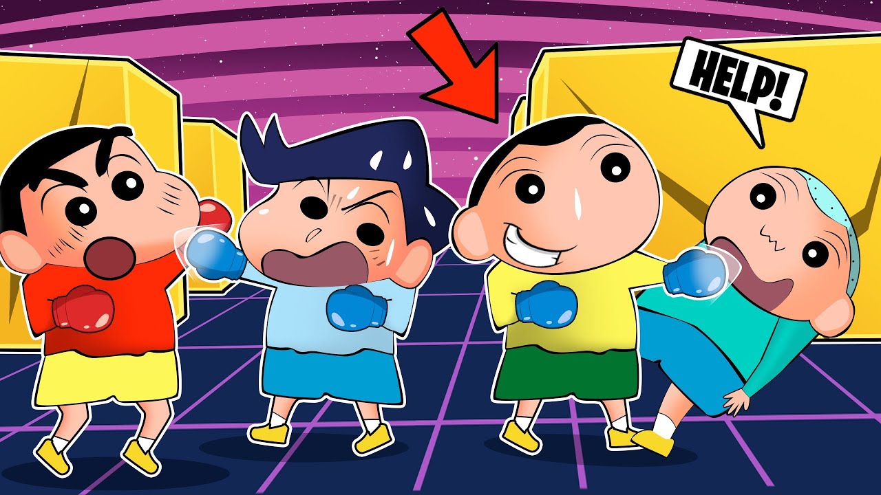 Shinchan Playing 2v2 Punch Fight In Block Dash Teams 😱👊 | Shinchan Stumble Guys | Funny Game 😂
