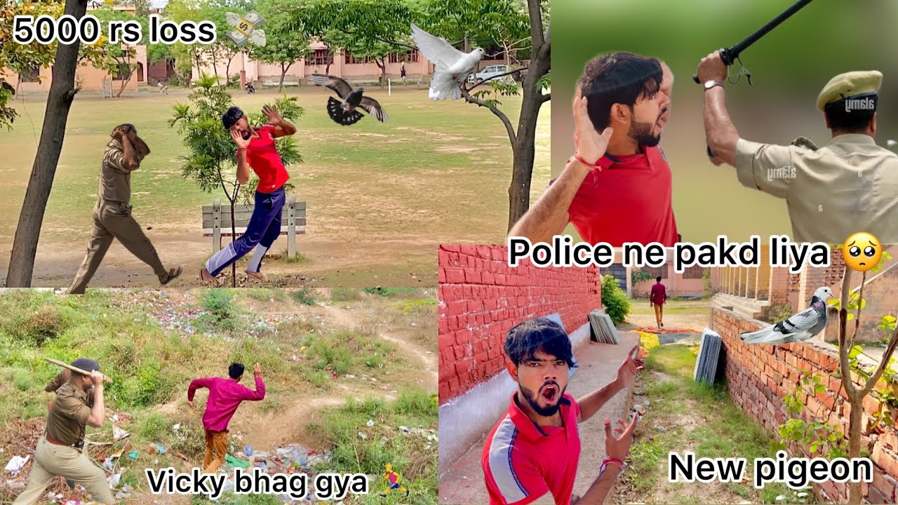 Kabootar pakdte time aayi police 👮‍♀️!! Police arrested us for catching pigeon 😨🕊