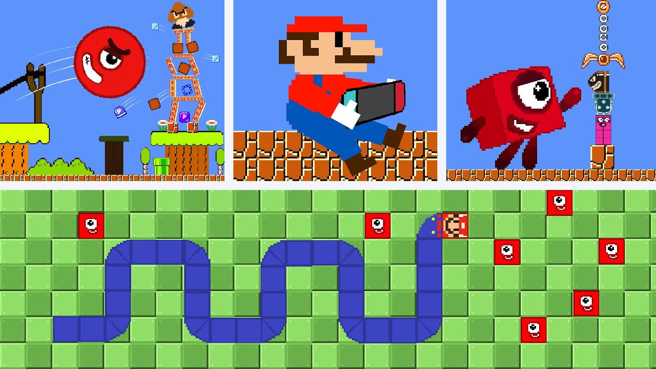 MINI GAME: Mario vs Numberblocks 1 in Nintendo Switch - Numberblocks Snake | Game Animation