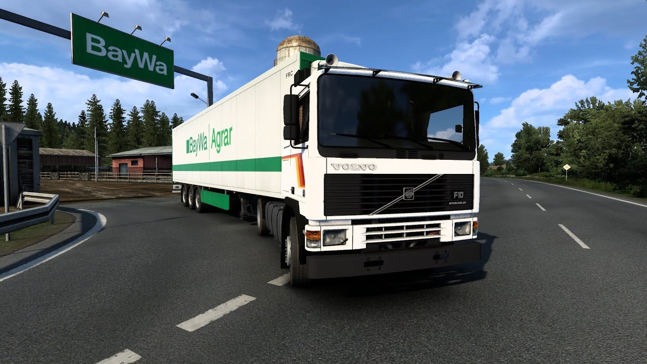 Volvo F10 | ETS2 Realistic Truck Driving | Hauling a trailer full of beef on the German backroads