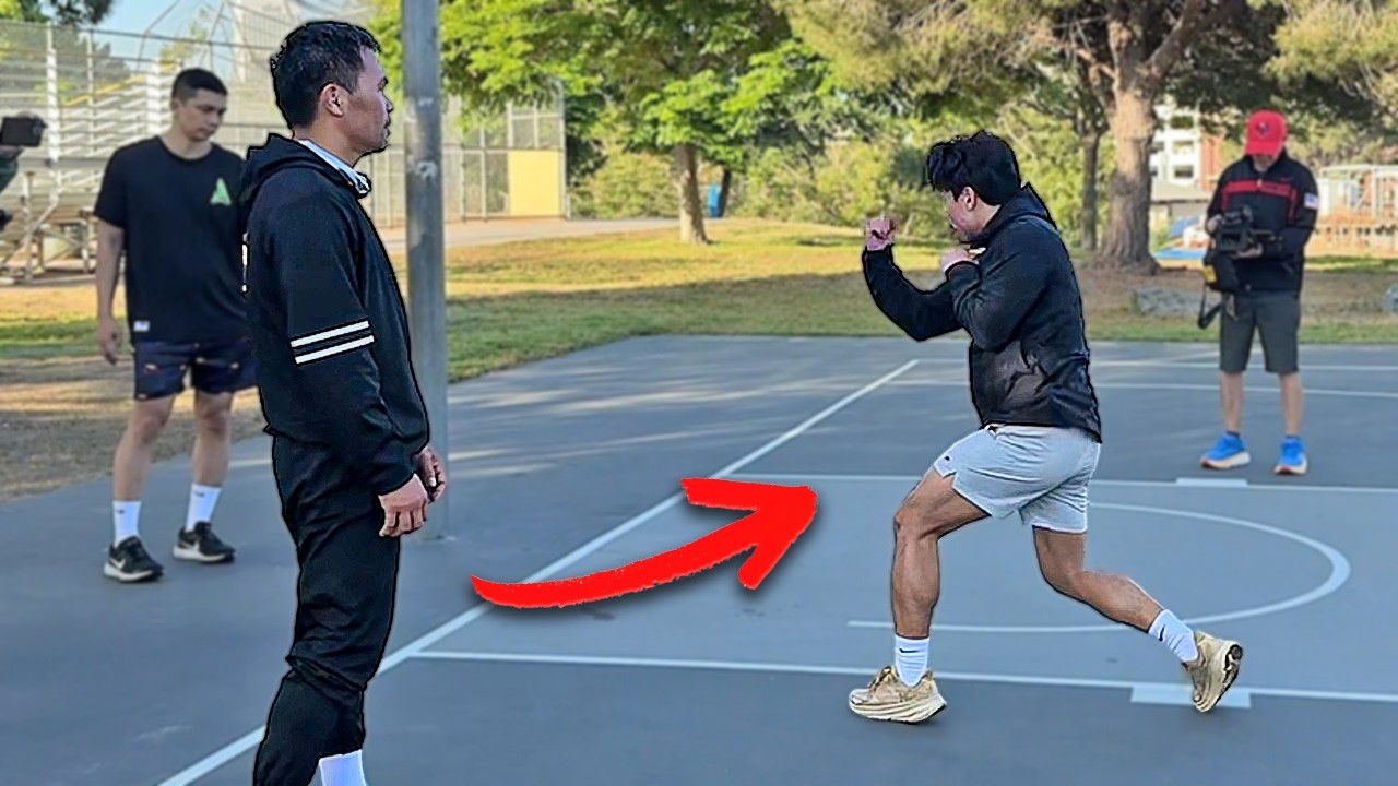 LEGENDARY: Pacquiao Coaches His Son in Shadow boxing in rare Father-Son Moment on camera!