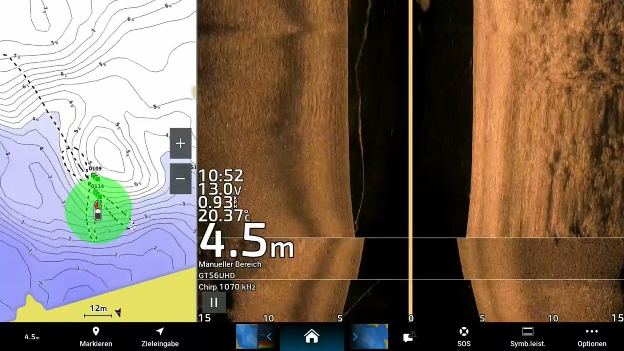 Personensuche (&Uuml;bung) mit Garmin SideScan GPSMAP 8416 XSV im Praxistest | echolotzentrum.de