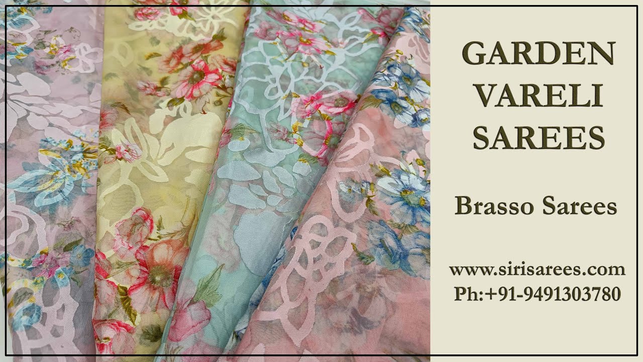 Shop Online Lovely Garden Vareli Brasso Sarees from Siri Sarees Hyderabad Nizampet గార్డెన్ చీరలు