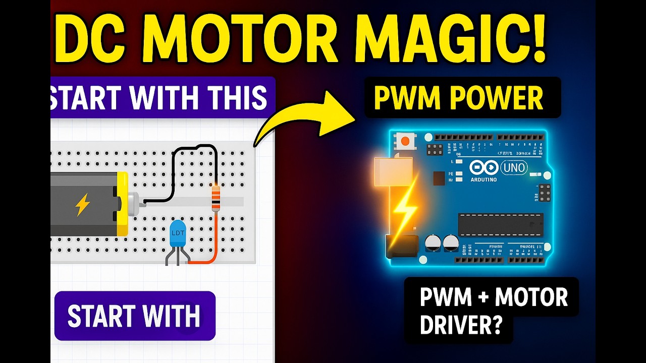 DC Motor Speed Control Using BJT + Arduino PWM | Step-by-Step TinkerCAD Simulation for Beginners