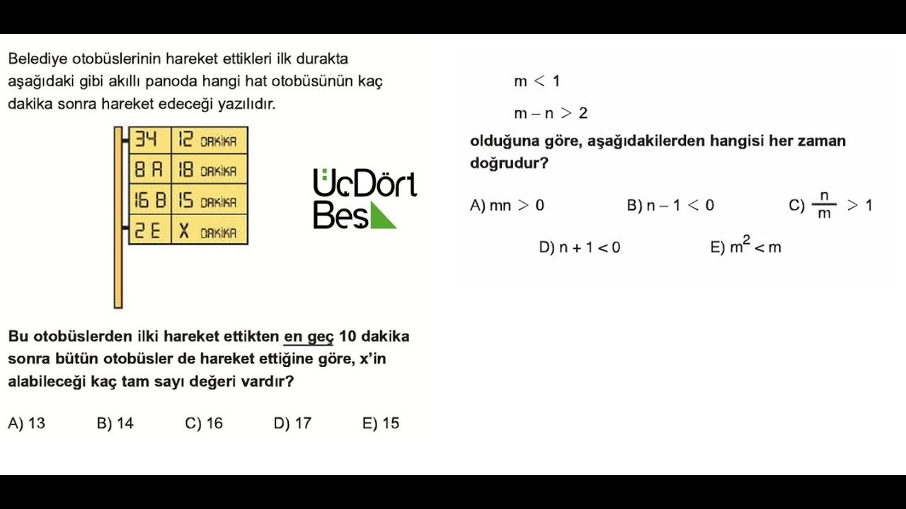 345 Yayınları'ndan Eşitsizlik Soruları