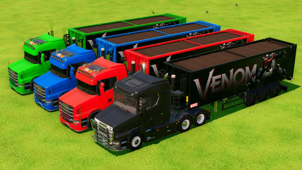 Transporting Colorful Rainbow Trailer Trucks - Farming Simulator 22 #18