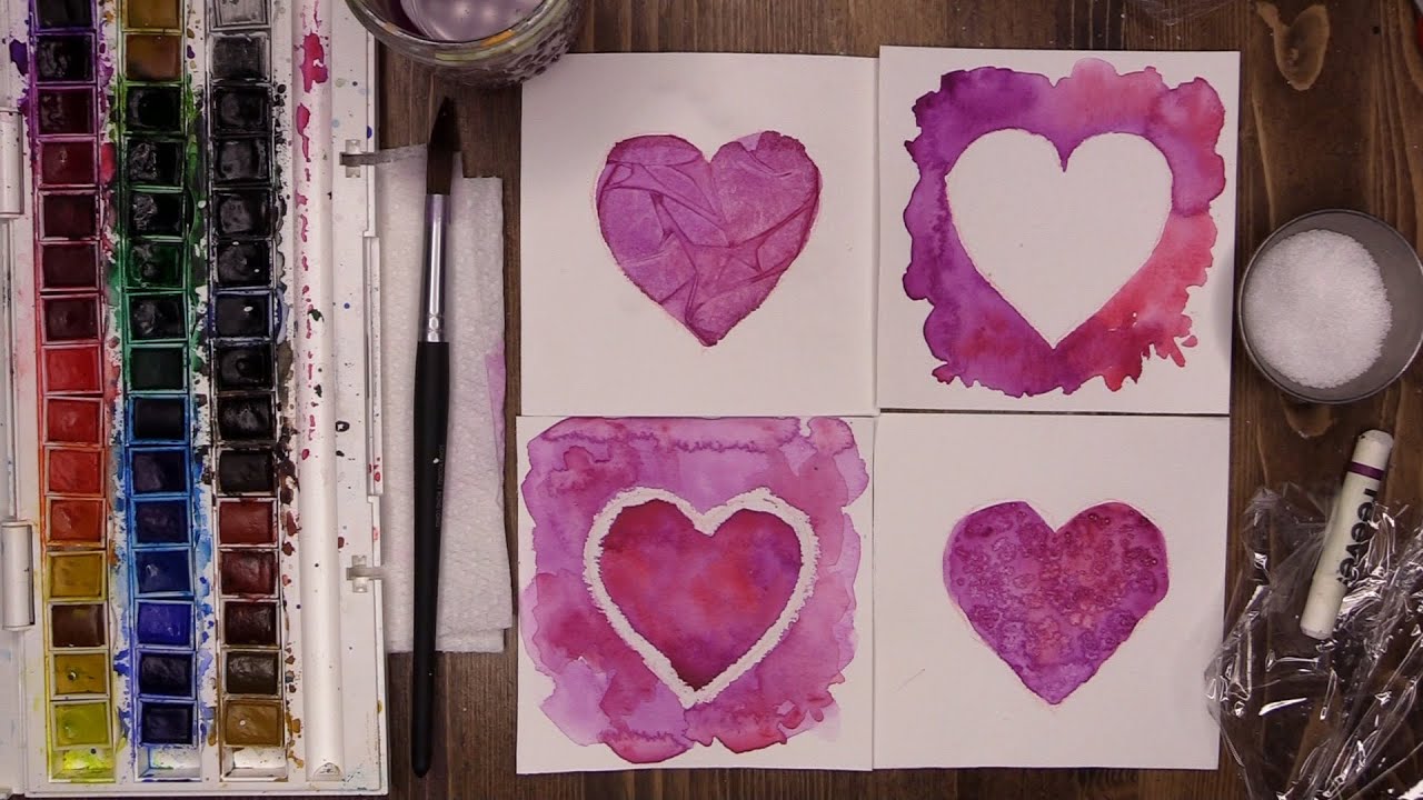 Watercolor hearts - Virtual McArt