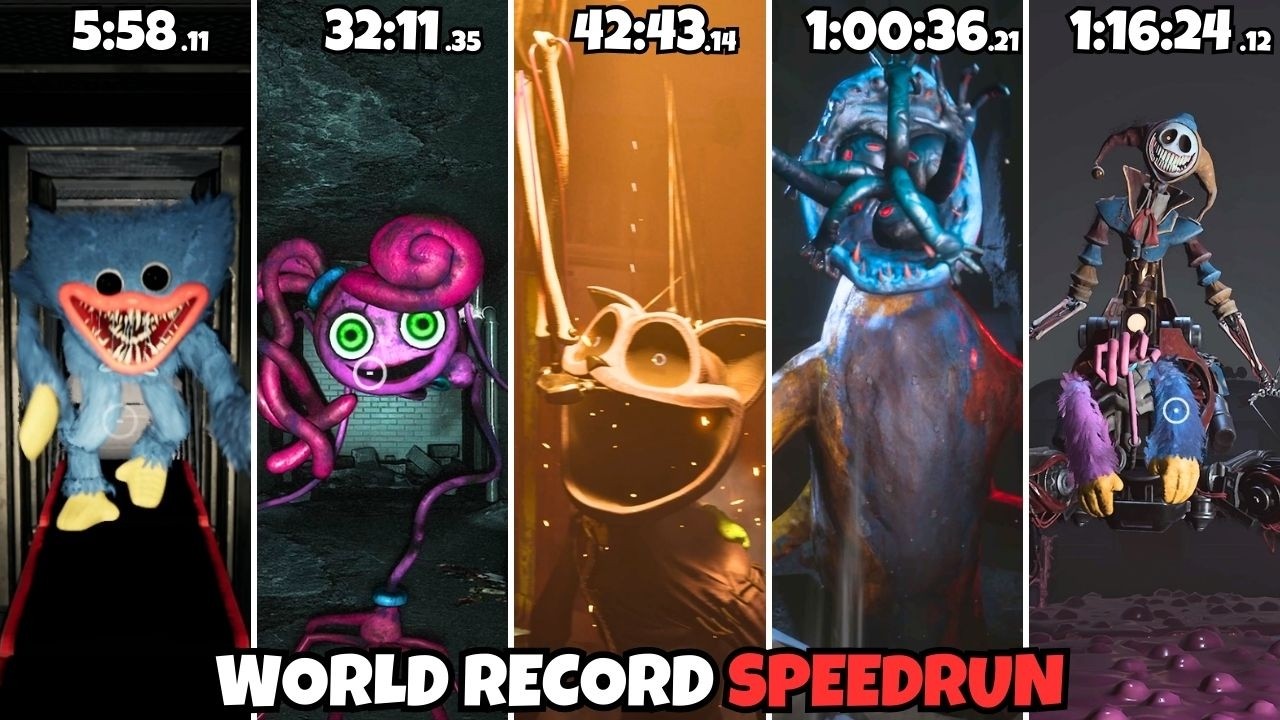 Poppy Playtime: Chapter 1,2,3,4,5-WORLD RECORD SPEEDRUN(NO GLITCHES)