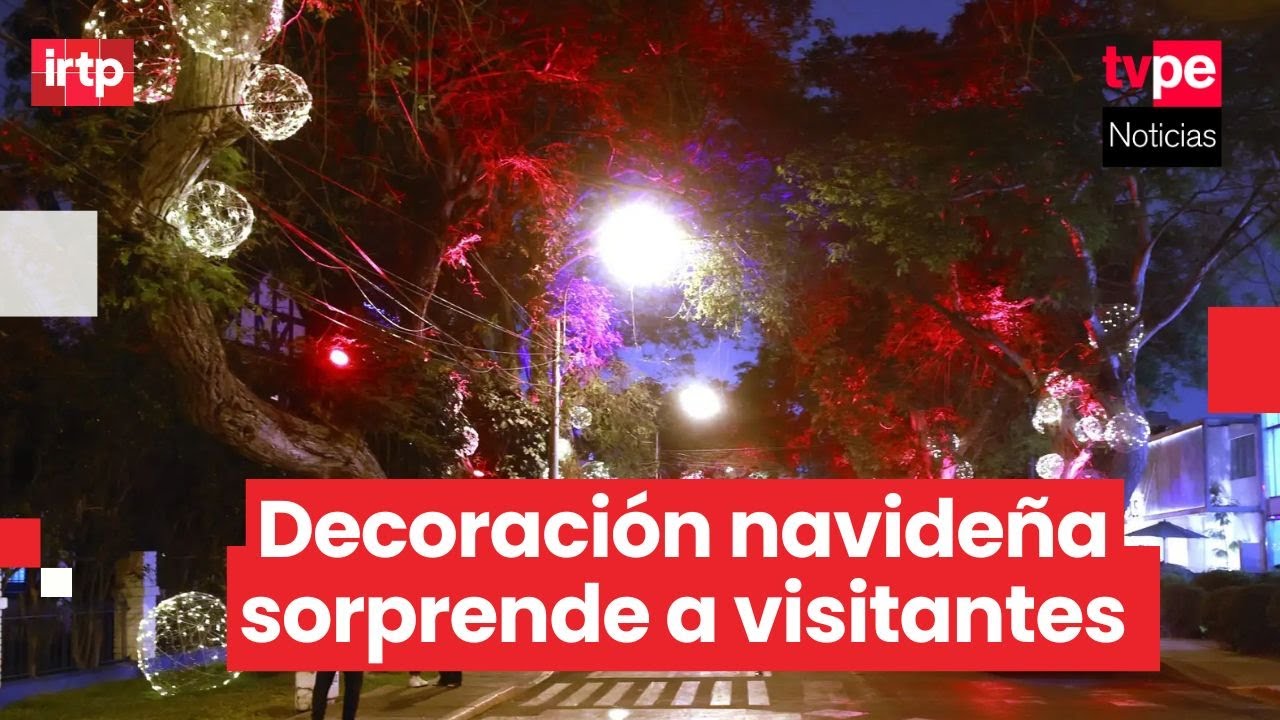San Isidro enciende luces navideñas en la av. Daniel Hernández y atrae a visitantes