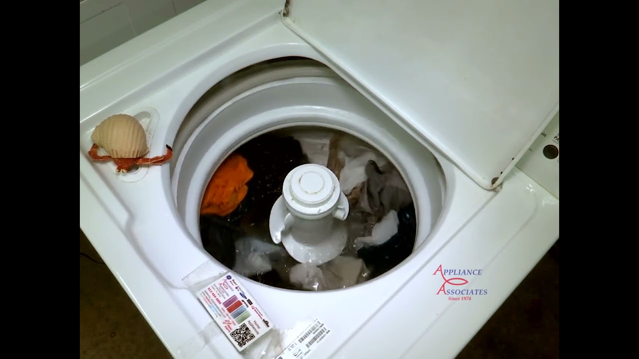 Overloaded Sears Washer Model 110.20232712 Towels and Jeans  cycle