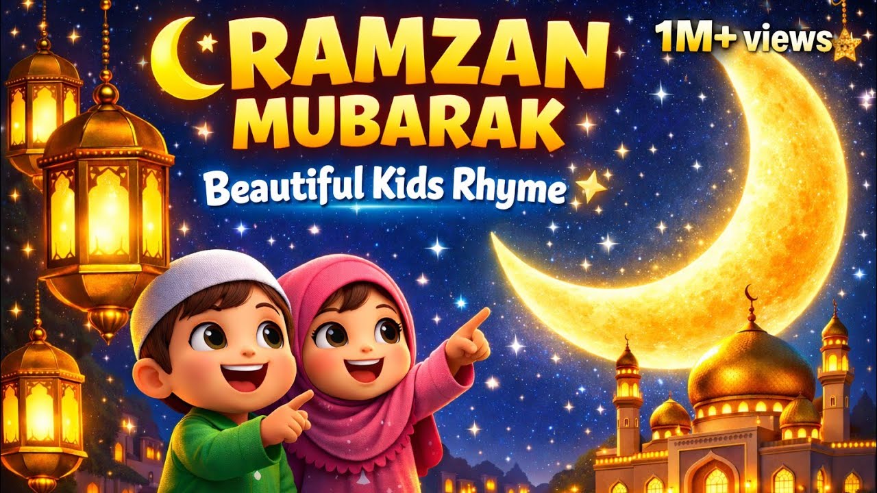 Ramzan Mubarak 🌙|Ramadan Kids Song | Islamic Cartoon Rhyme | Beautiful Ramzan Animation for Children
