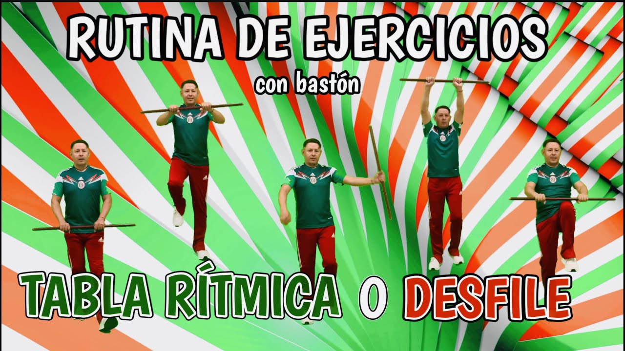 RUTINA de EJERCICIOS para TABLA RÍTMICA o DESFILE con un BASTÓN EDUCACIÓN FISICA