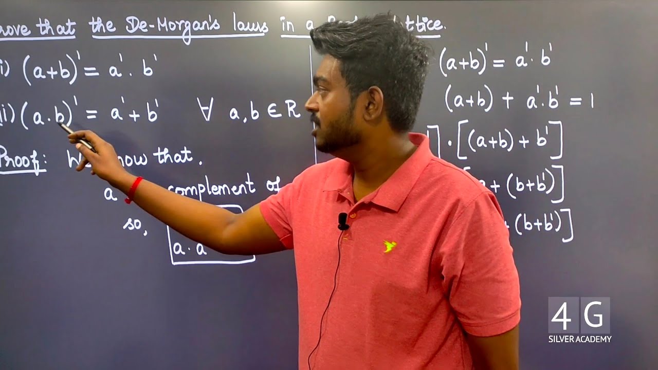 State and Prove Demorgans law in Boolean Algebra in Tamil Discrete Mathematics MA3354 Tamil Unit 5