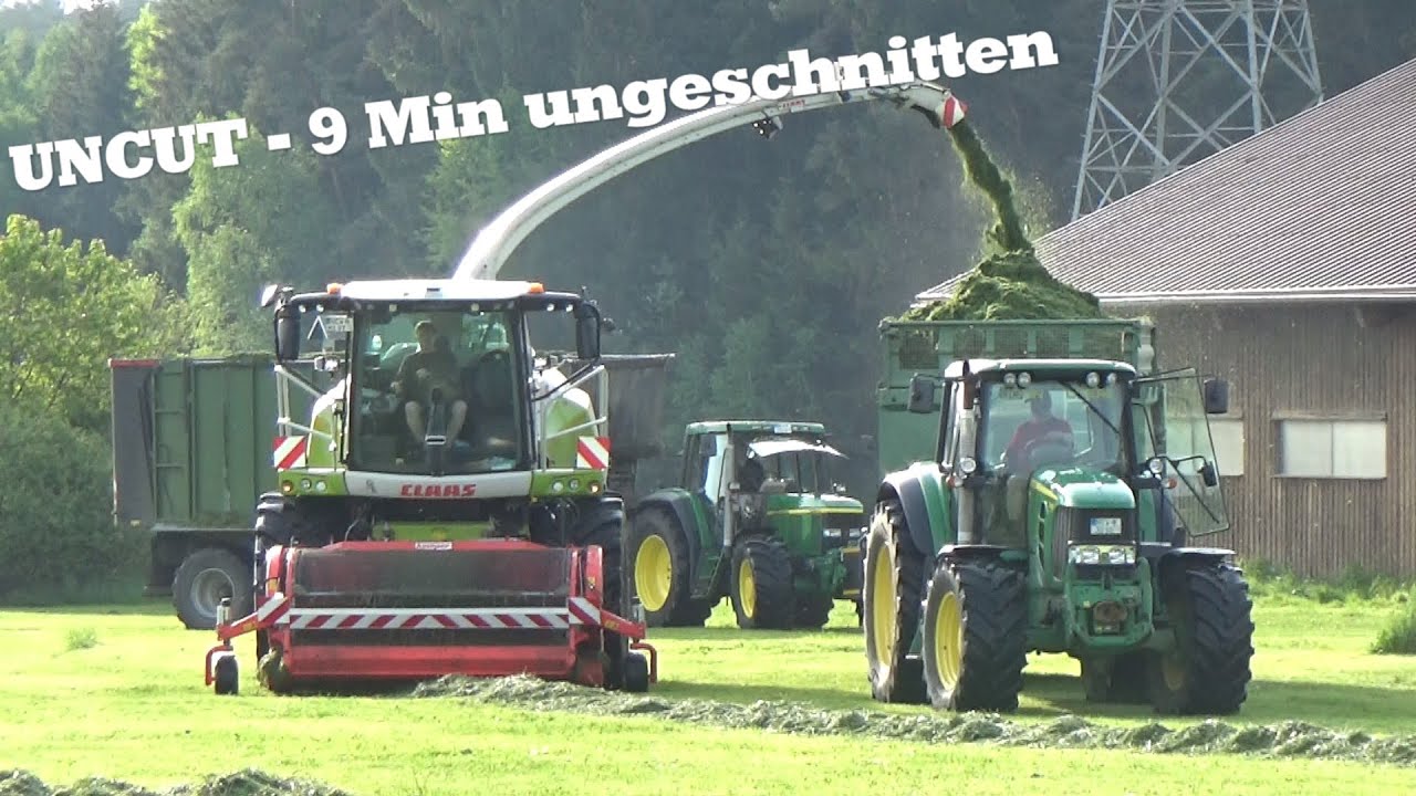 Mit Speed durchs Gras - UNCUT-9 Min ungeschnitten - Claas Jaguar 970 mit Kemper Pickup - LU Spitzner