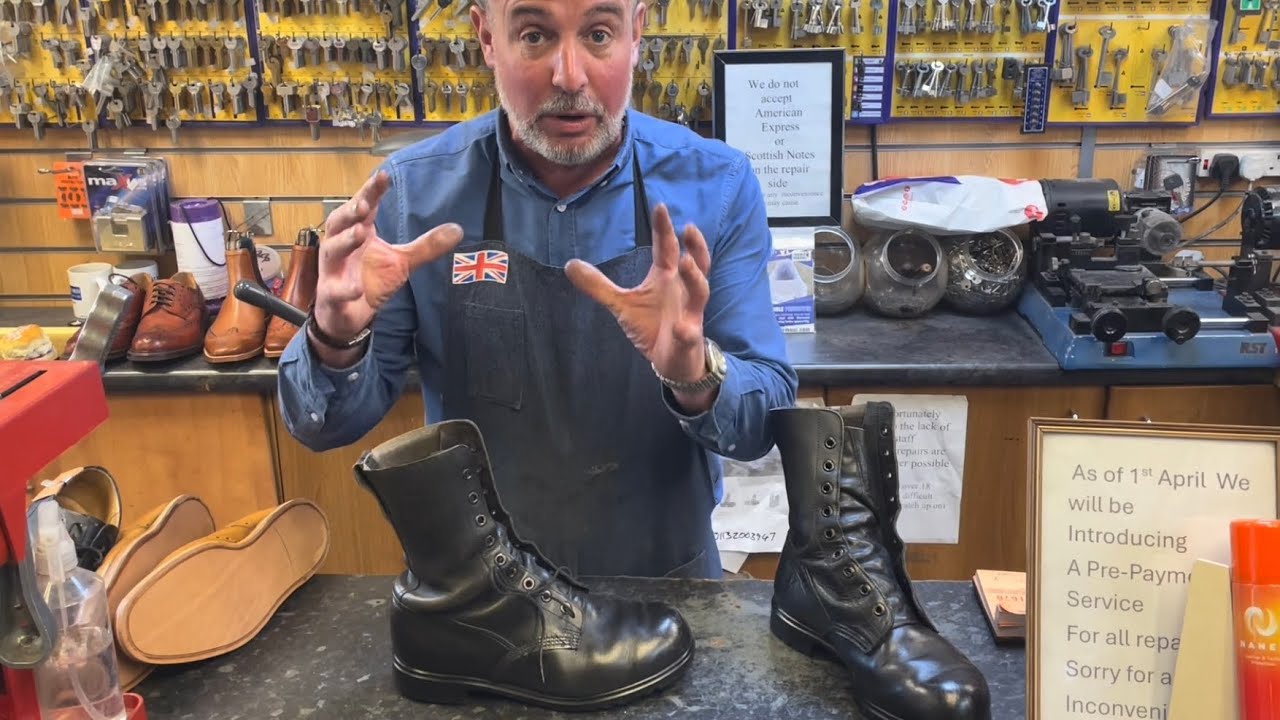 20 минут из жизни сапожника | Переделка кожаной подошвы армейских ботинок | Ремонт обуви