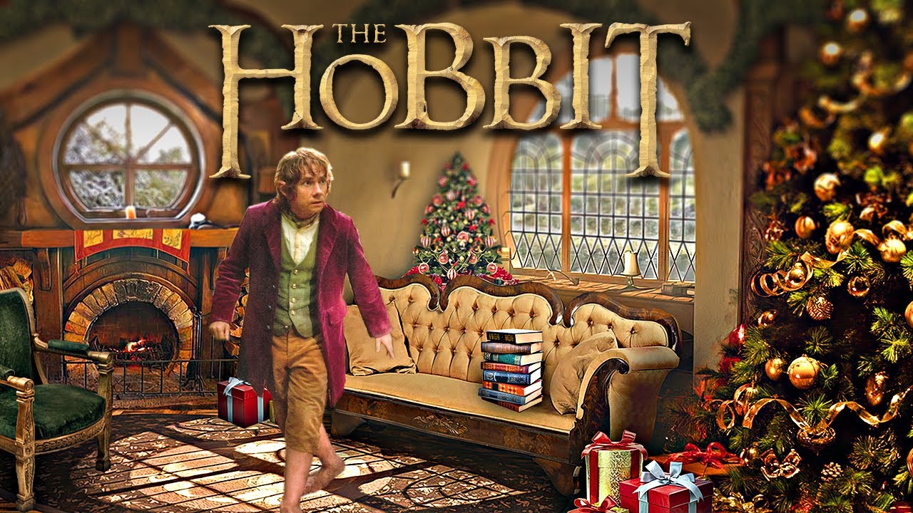 Christmas in a Hobbit Hole 🎄 Lord of the Rings inspired Ambience & Music | Cozy Fireplace