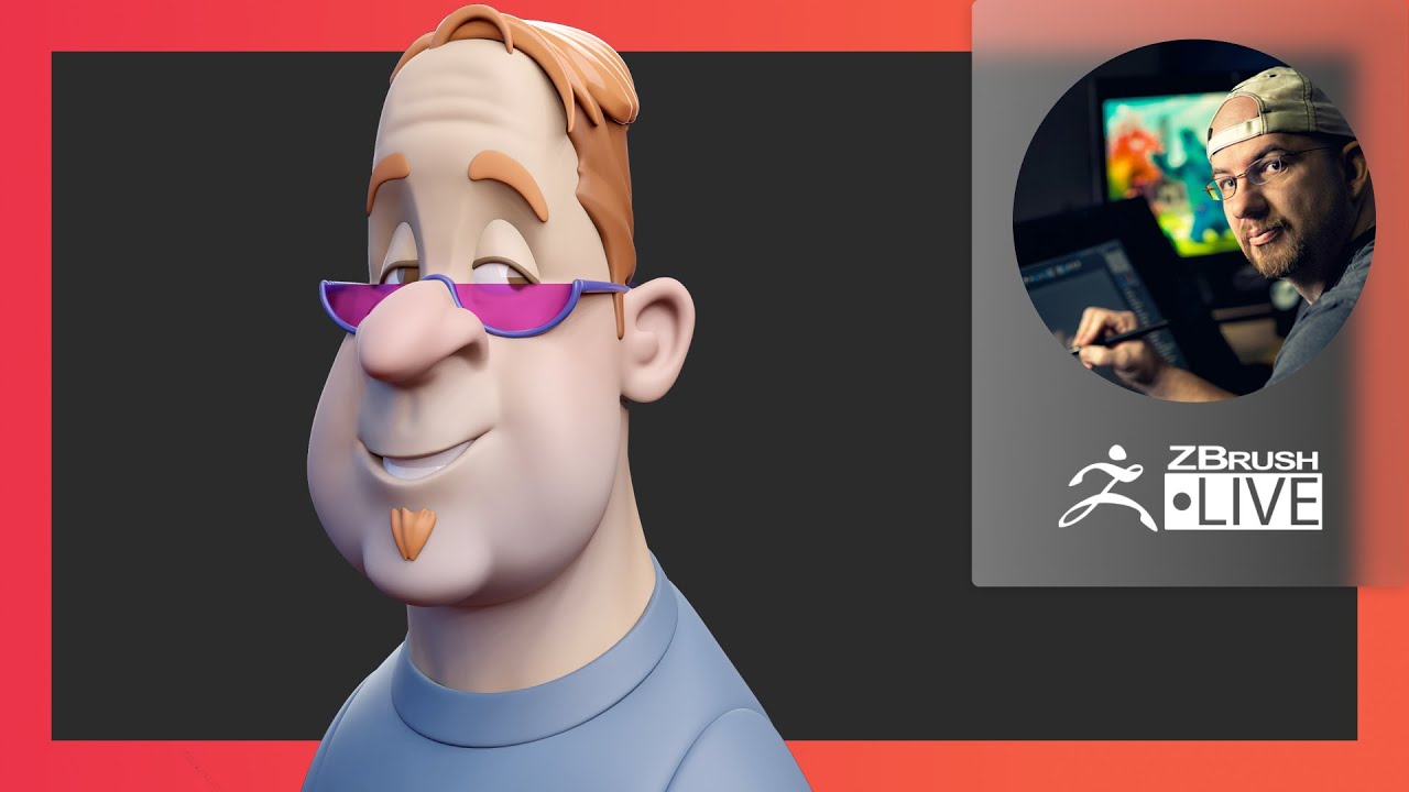 Goatee Sunglasses Stylized Character - Shane Olson & Josh Black - ZBrush 2021.6