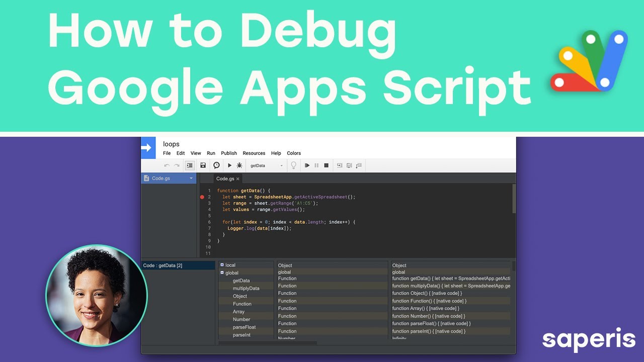 Как отладить скрипт Google Apps
