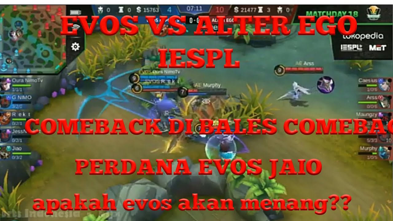PERDANA EVOS JIAO. EVOS VS ALTER EGO