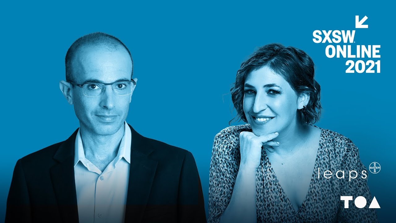 Mayim Bialik and Yuval Noah Harari in conversation