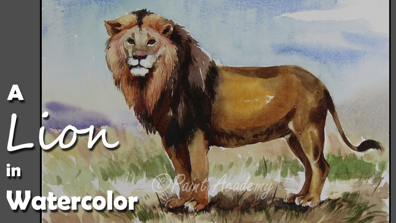How to Paint A Lion in Watercolor | step by step