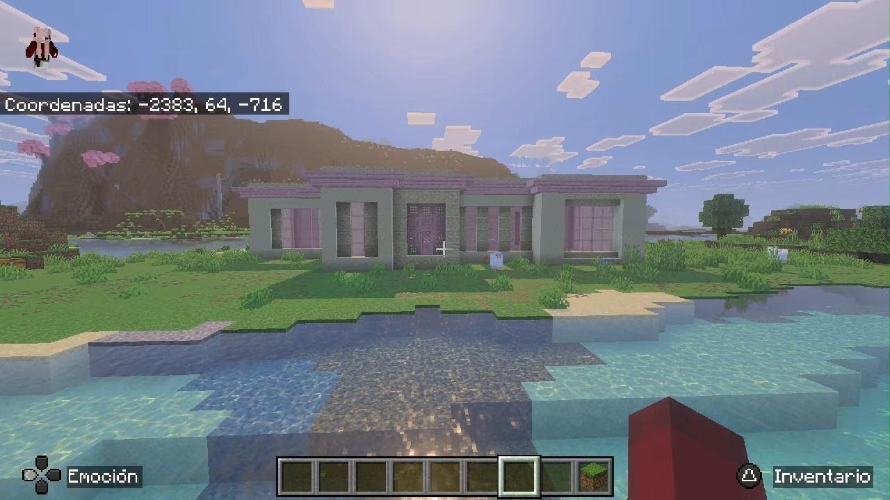Minecraft parte 2 de la Casita Sencilla crema y rosa