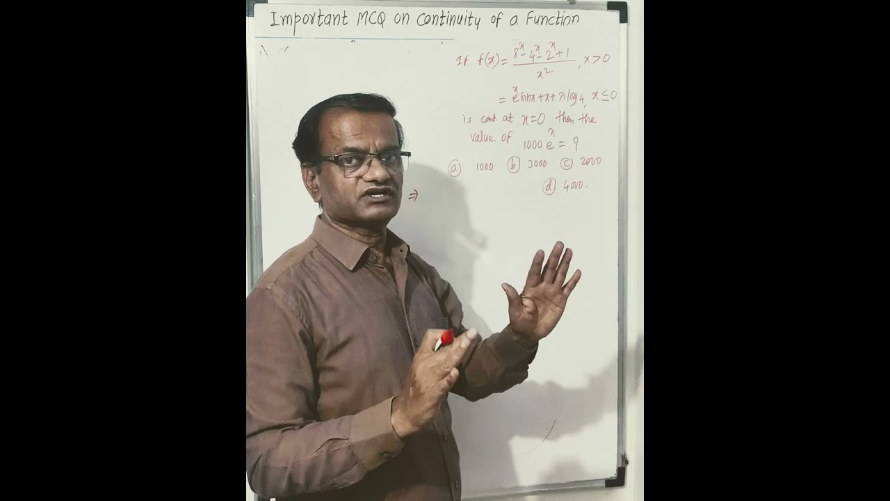 Important MCQ on Continuity of a function