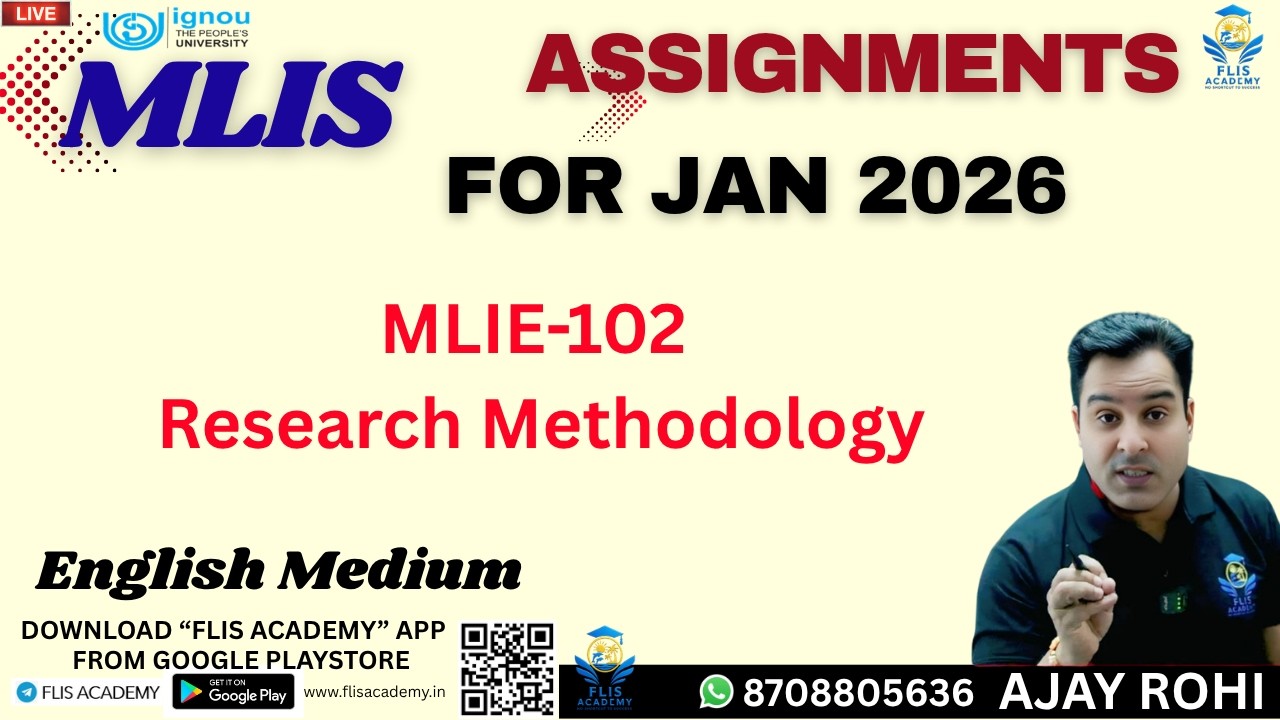 MLIE-102: Research Methodology #ignou #mlis #clis #blis