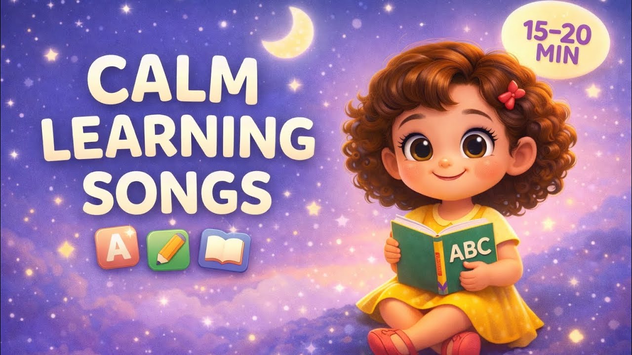 Calm Learning Songs for Kids 🌙 | ABCs, Sight Words & Writing (15–20 Minutes)