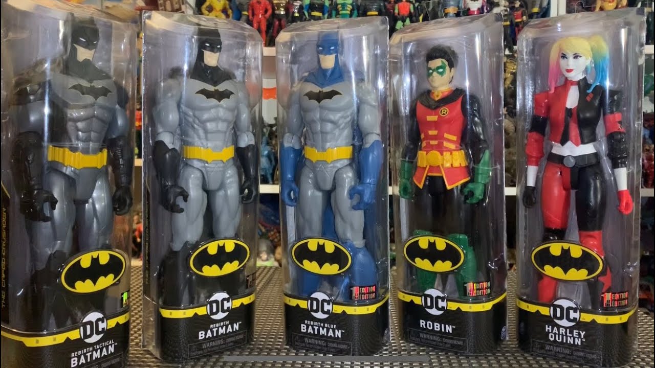 Spin-Master DC 12inch Batman Figures Rebirth Tactical Rebirth Blue Rebirth Robin Harley Quinn Review