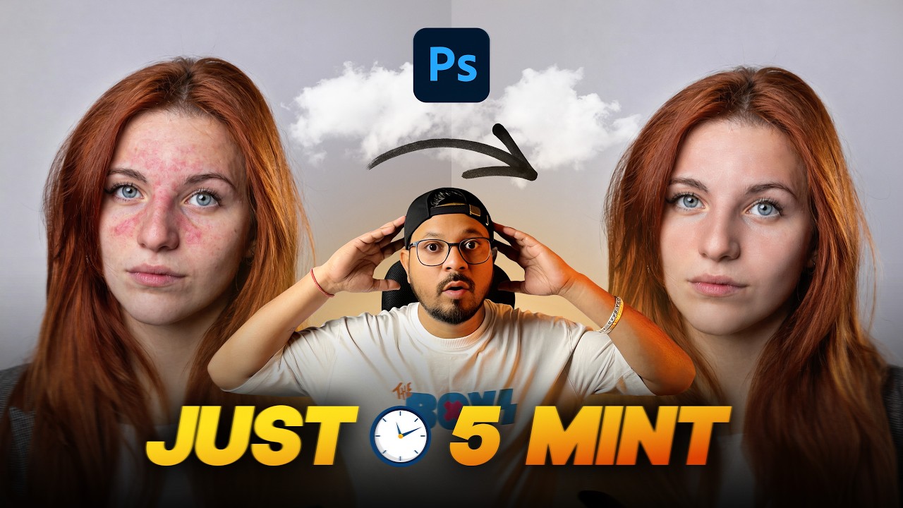 Fix Skin Redness Fast in Photoshop – No Plugins Needed!