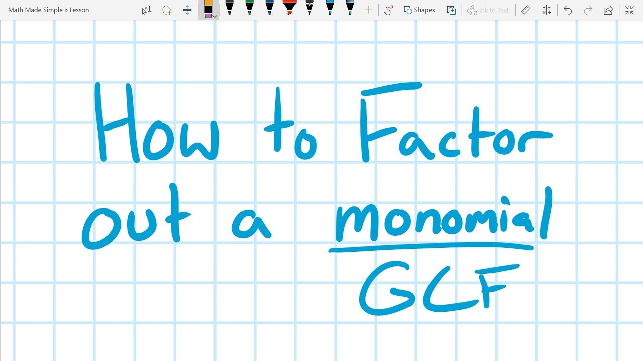 Factor out a monomial from a polynomial