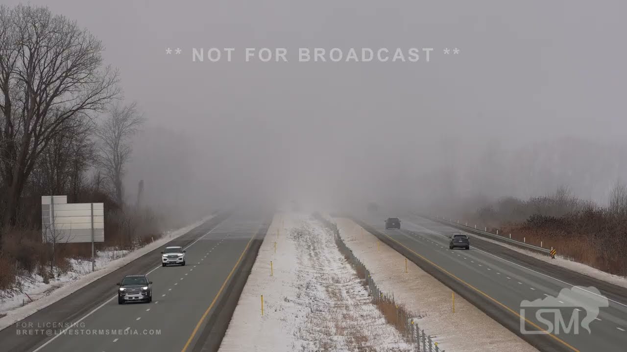 01-17-2026 West Springfield, PA - Snow Squall Causes I-90 to Disappear in Seconds-Timelapse, Traffic