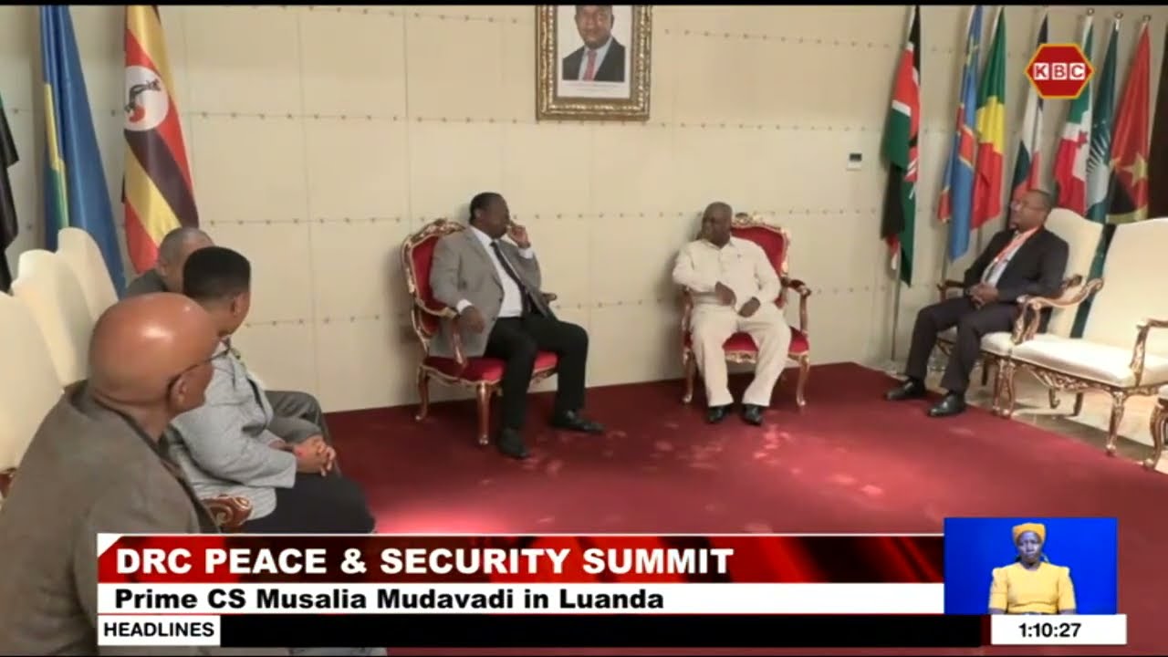 Musalia Mudavadi in Angola for DRC Peace and Security Summit
