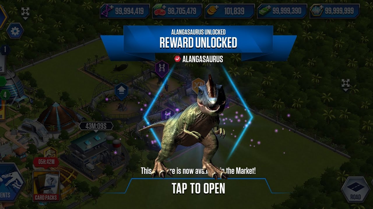 Alangasaurus unlocked | Jurassic world the game 