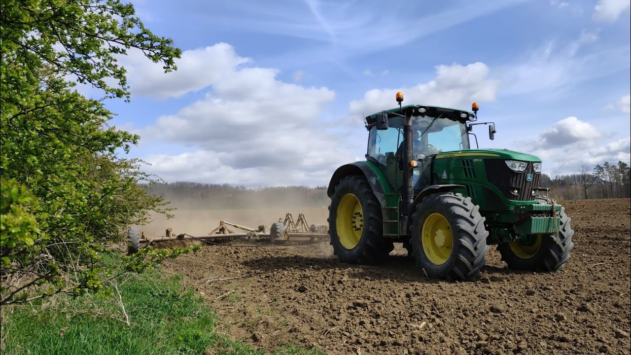 Smykování před kukuřicí 2025 Historické smykobrány, John Deere 6170R ZOD Lešná