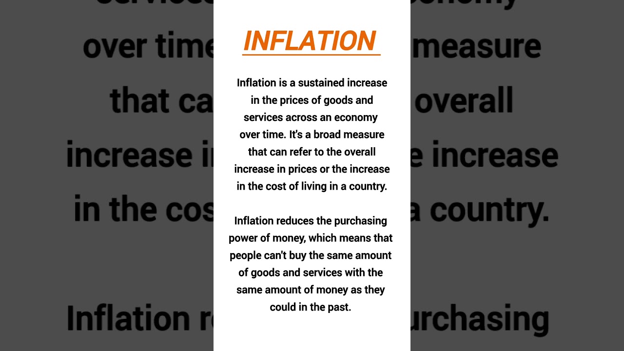 What is inflation ? Definition of Inflation #inflation #economics #youtubeshorts #shorts