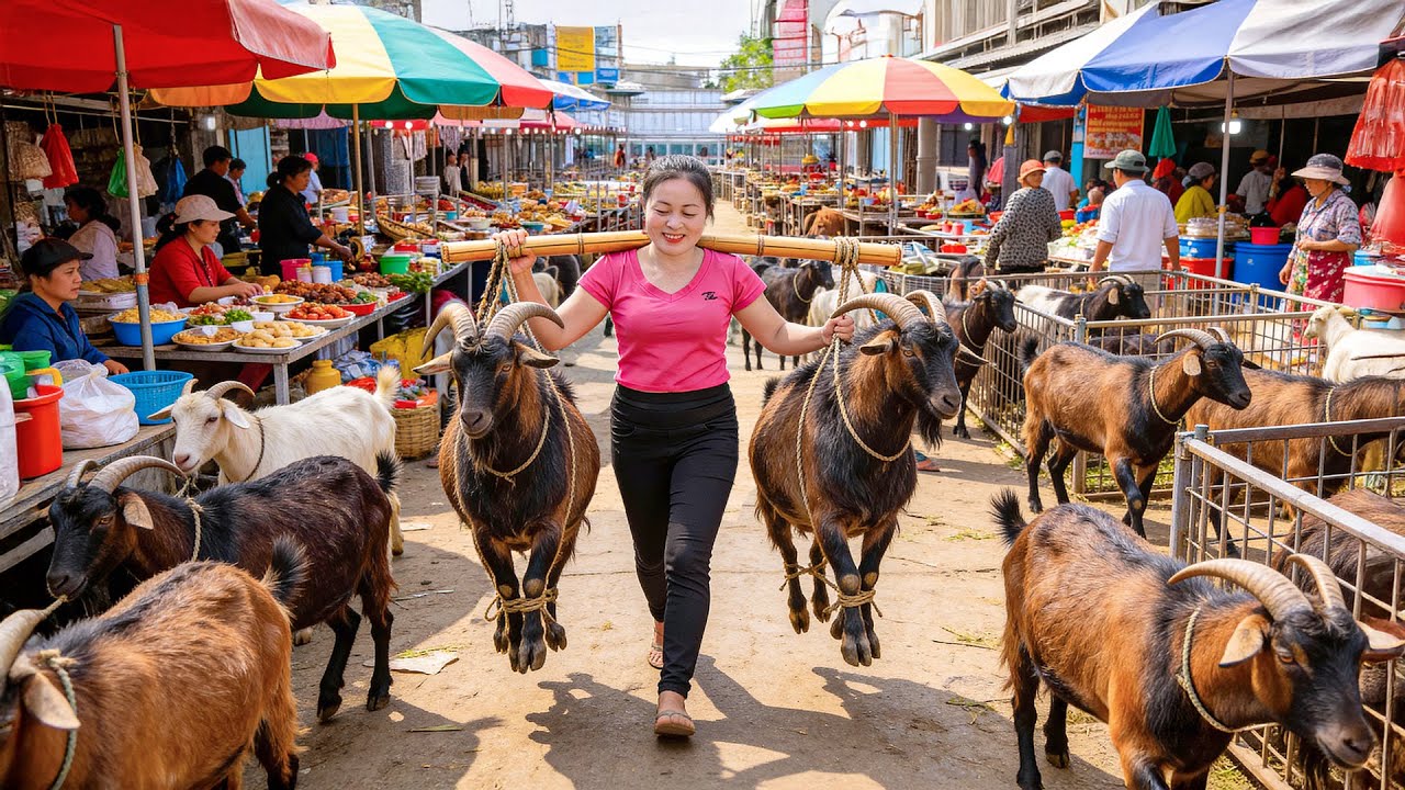 TIMELAPSE -- Buy 3000+ Goats From Farmers, Homemade Stuffed Goat Dinner | Trình Hà TV